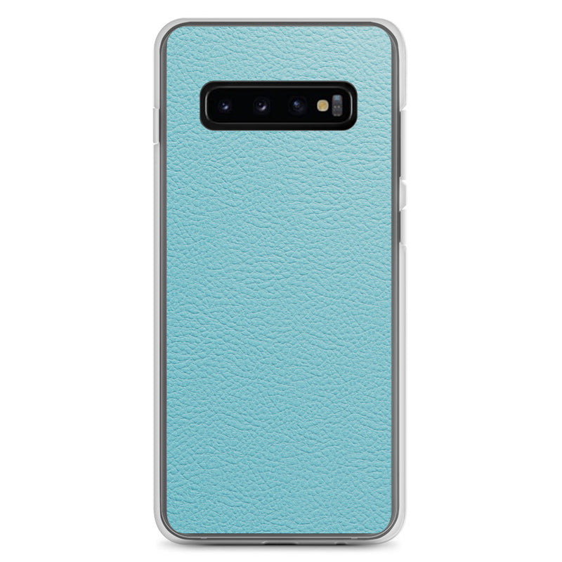 Load image into Gallery viewer, Mint Green Leather Samsung Clear Thin Case CREATIVETECH
