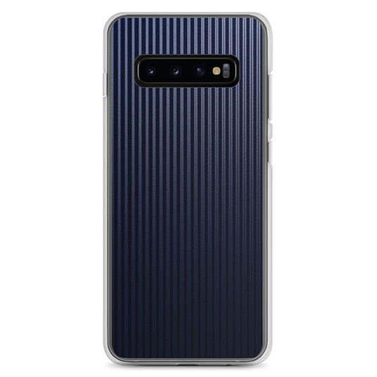 Dark Blue Carbon Fiber Striped Samsung Clear Thin Case CREATIVETECH