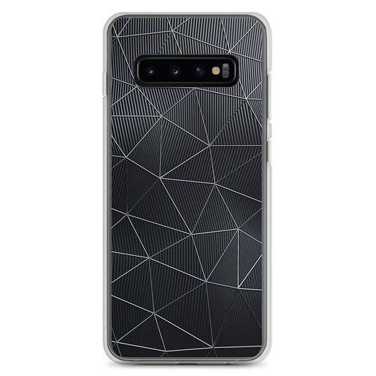 Silver Polygon Carbon Fiber Striped Samsung Clear Thin Case CREATIVETECH