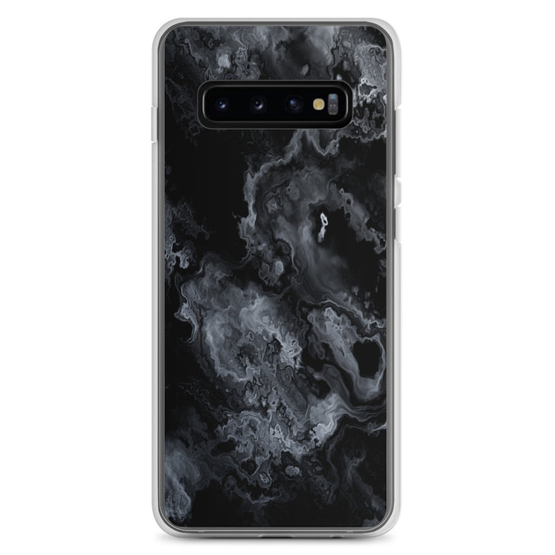 Load image into Gallery viewer, Black Marble Stone Samsung Clear Thin Case CREATIVETECH
