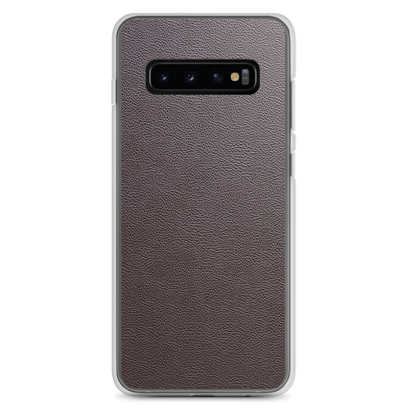 Load image into Gallery viewer, Dark Brown Leather Samsung Clear Thin Case CREATIVETECH