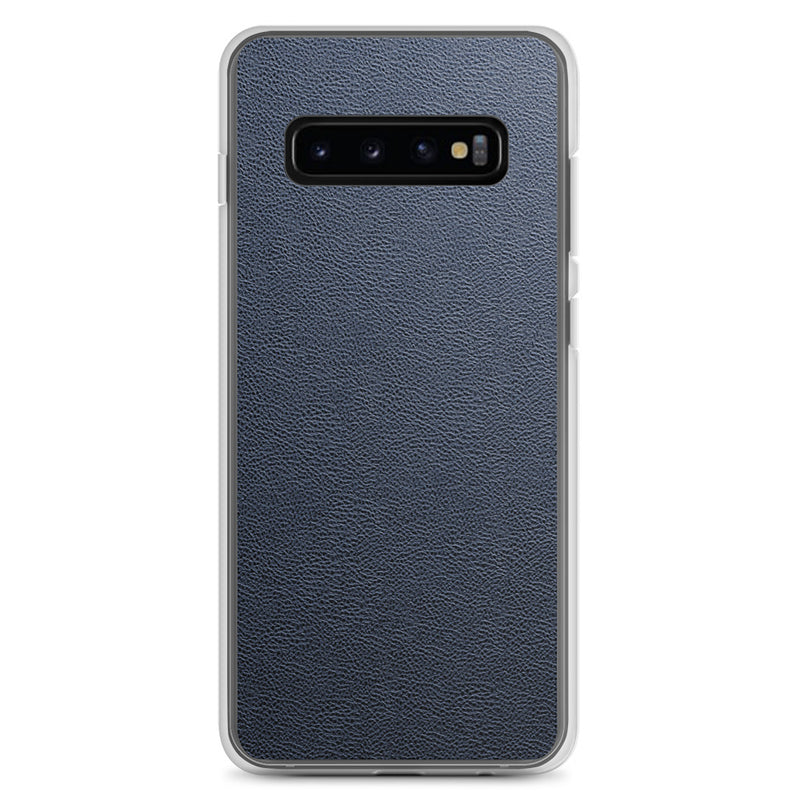 Load image into Gallery viewer, Dark Blue Leather Samsung Clear Thin Case CREATIVETECH