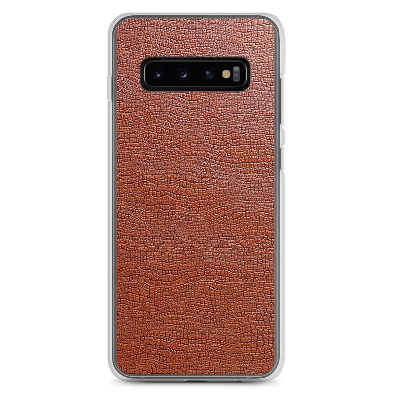 Load image into Gallery viewer, Exotic Brown Leather Samsung Clear Thin Case CREATIVETECH
