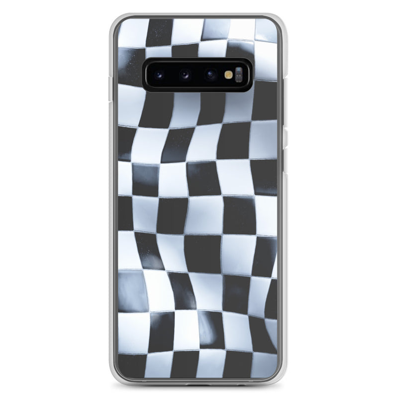 Load image into Gallery viewer, Chess Mat Black White Curved Samsung Clear Thin Case CREATIVETECH
