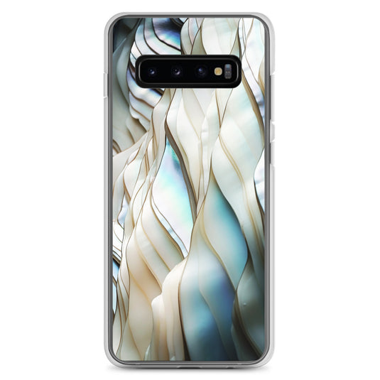 Cream Blue White Pearl Samsung Clear Thin Case CREATIVETECH