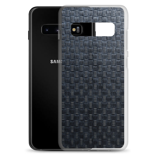 Dark Grey Subway Grid Metal Samsung Clear Thin Case CREATIVETECH