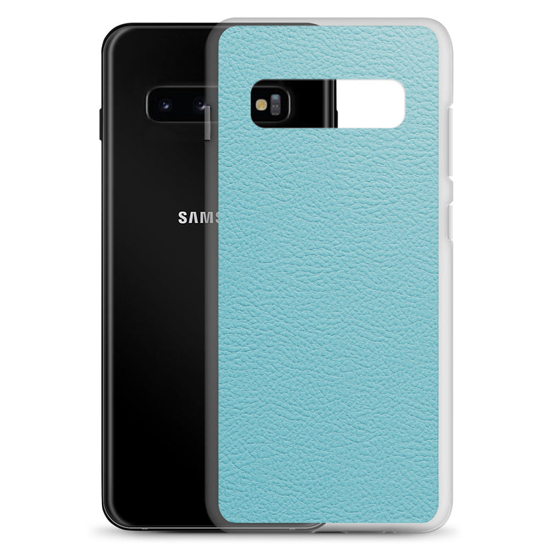 Load image into Gallery viewer, Mint Green Leather Samsung Clear Thin Case CREATIVETECH
