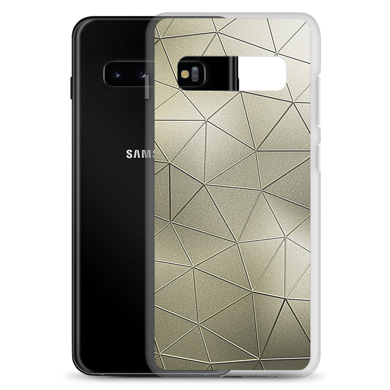 Load image into Gallery viewer, Golden Polygon Metal Samsung Clear Thin Case CREATIVETECH