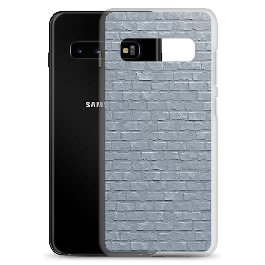 White Grey Brick Stone Samsung Clear Thin Case CREATIVETECH