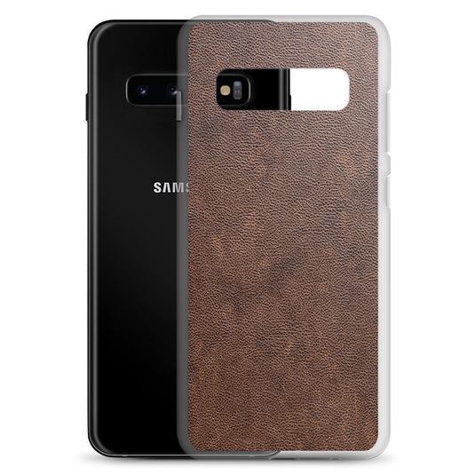 Light Brown Leather Samsung Clear Thin Case CREATIVETECH