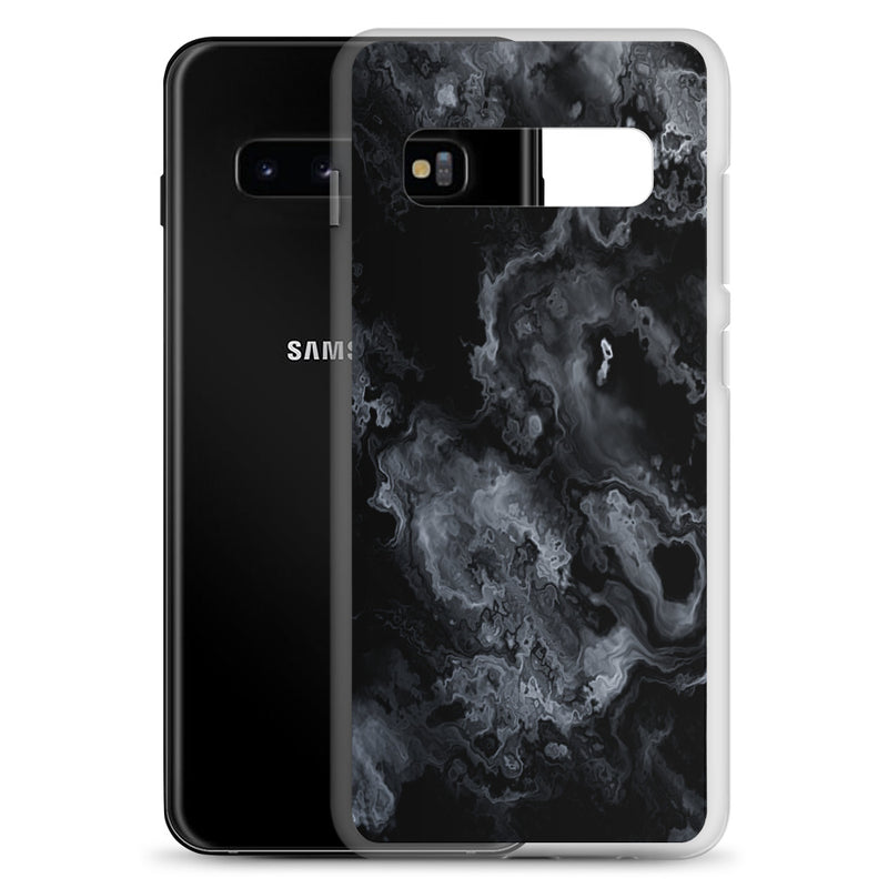 Load image into Gallery viewer, Black Marble Stone Samsung Clear Thin Case CREATIVETECH
