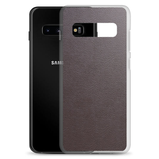 Dark Brown Leather Samsung Clear Thin Case CREATIVETECH