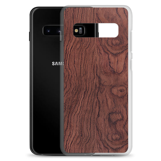 Red Brown Bubinga Wood Samsung Clear Thin Case CREATIVETECH