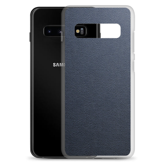 Dark Blue Leather Samsung Clear Thin Case CREATIVETECH