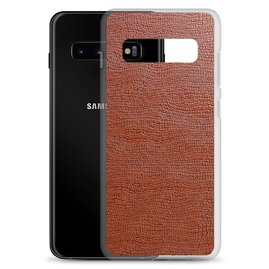 Exotic Brown Leather Samsung Clear Thin Case CREATIVETECH