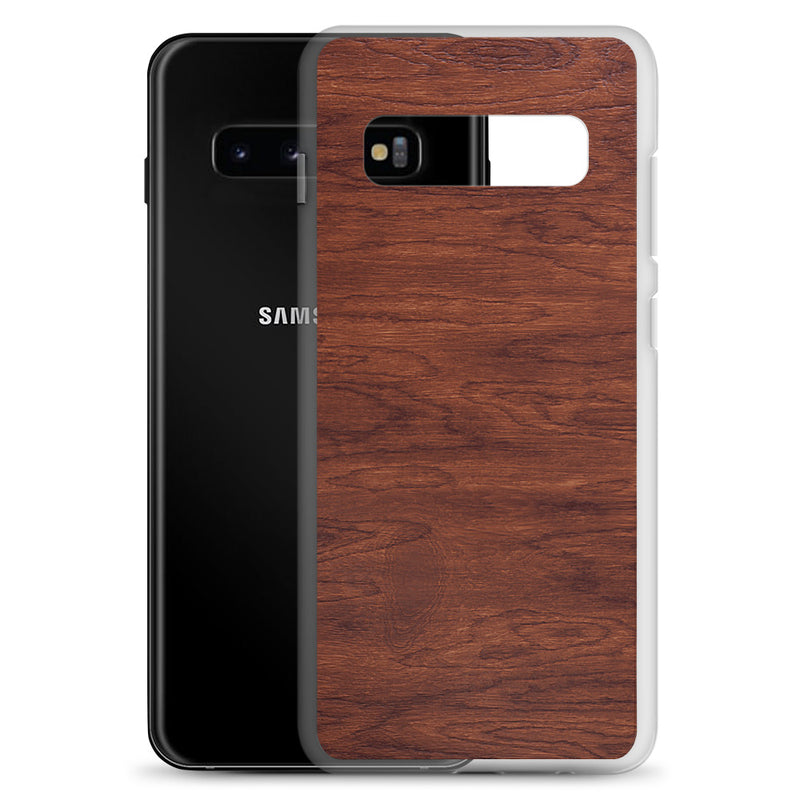 Load image into Gallery viewer, Deep Brown Wood Samsung Clear Thin Case CREATIVETECH
