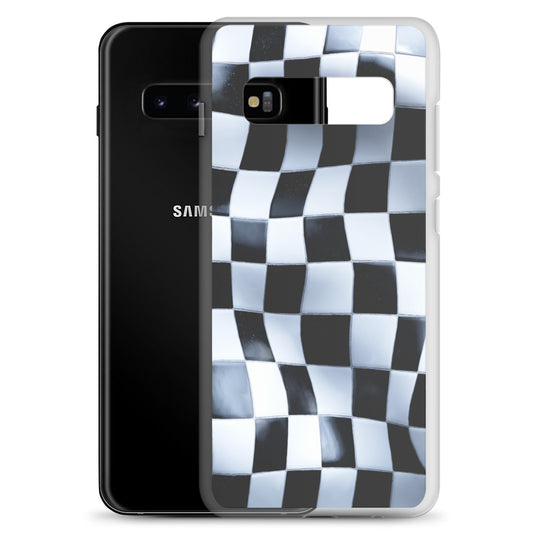 Chess Mat Black White Curved Samsung Clear Thin Case CREATIVETECH