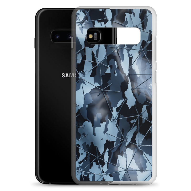 Load image into Gallery viewer, Military Camouflage Grey Tech Polygon Samsung Clear Thin Case CREATIVETECH
