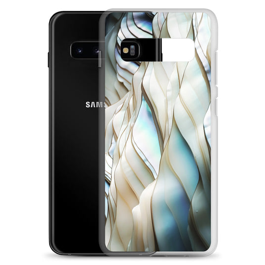 Cream Blue White Pearl Samsung Clear Thin Case CREATIVETECH