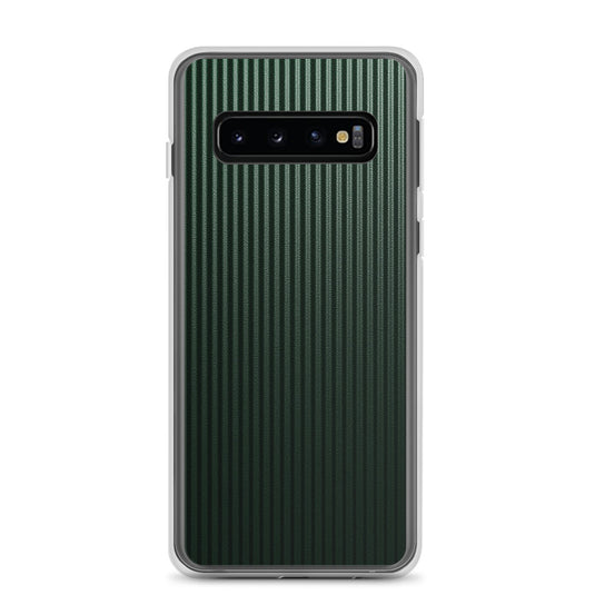 Striped Carbon Fiber Dark Green Samsung Clear Thin Case CREATIVETECH