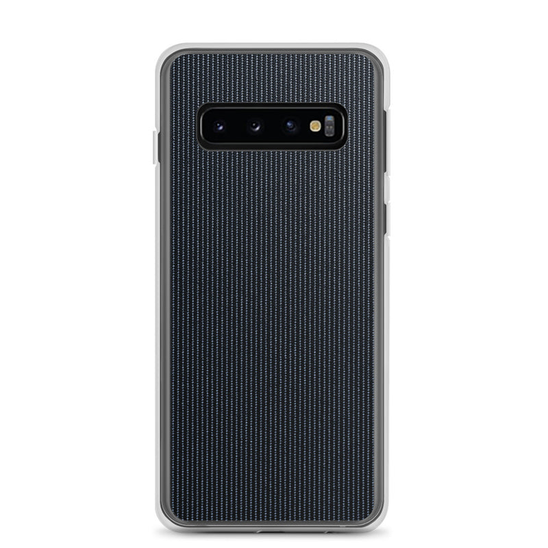 Load image into Gallery viewer, Dark Grey Fiber Textile Samsung Clear Thin Case CREATIVETECH