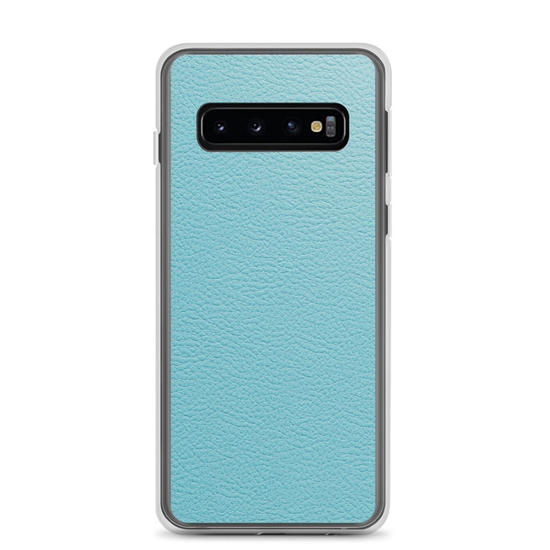 Load image into Gallery viewer, Mint Green Leather Samsung Clear Thin Case CREATIVETECH