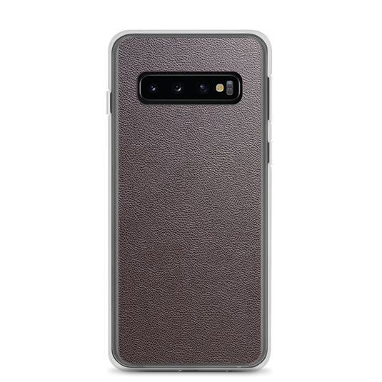 Dark Brown Leather Samsung Clear Thin Case CREATIVETECH