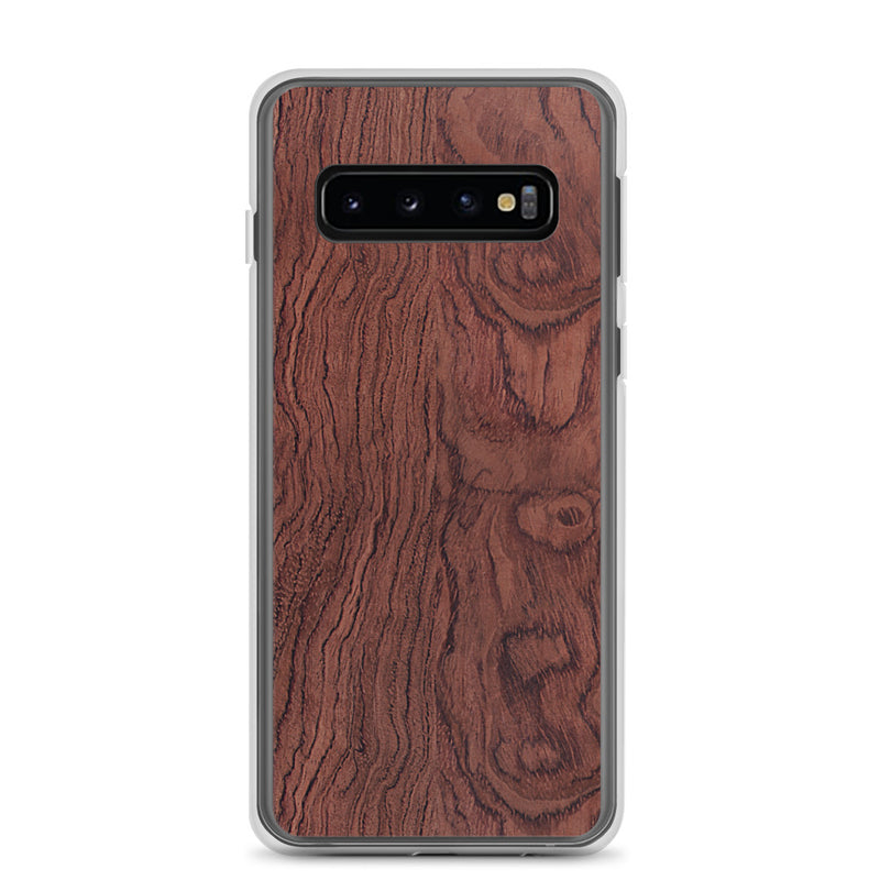 Load image into Gallery viewer, Red Brown Bubinga Wood Samsung Clear Thin Case CREATIVETECH
