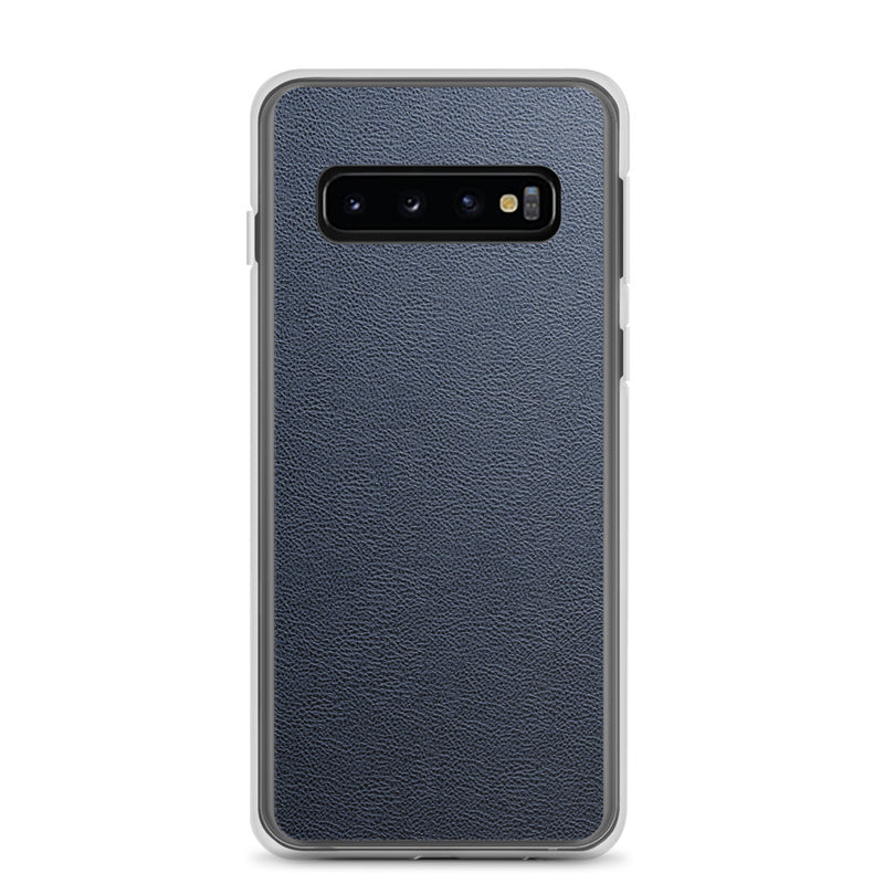 Load image into Gallery viewer, Dark Blue Leather Samsung Clear Thin Case CREATIVETECH
