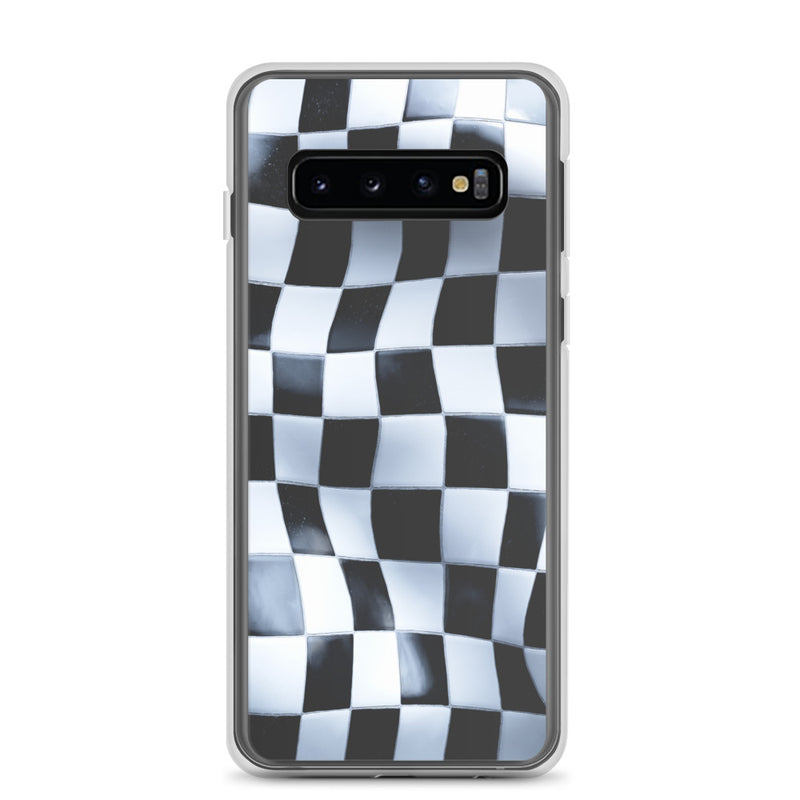 Load image into Gallery viewer, Chess Mat Black White Curved Samsung Clear Thin Case CREATIVETECH
