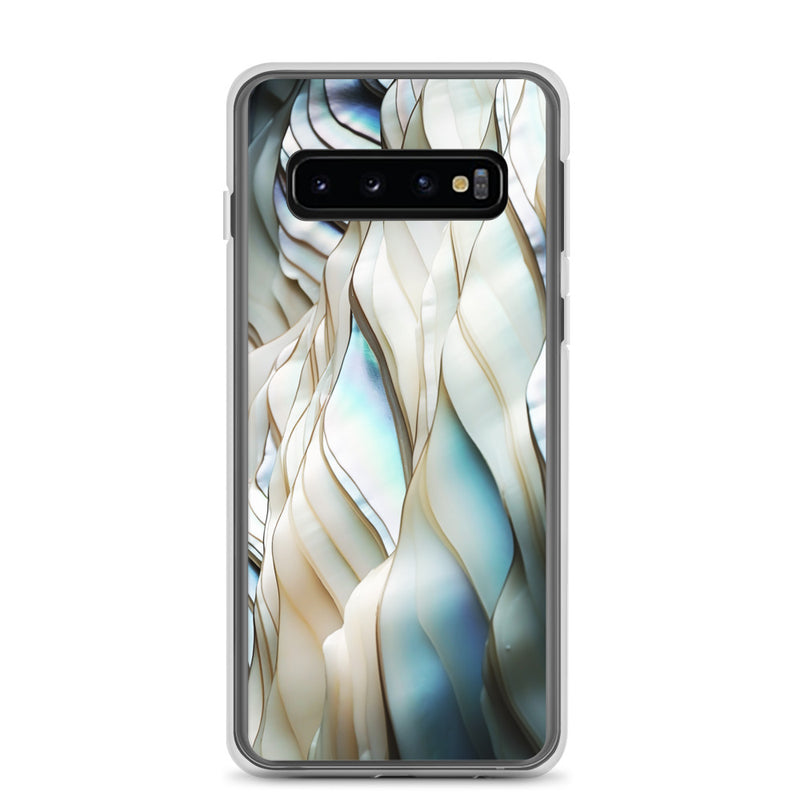 Load image into Gallery viewer, Cream Blue White Pearl Samsung Clear Thin Case CREATIVETECH
