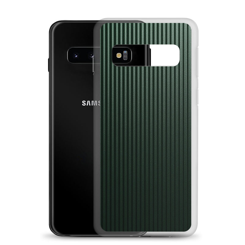 Load image into Gallery viewer, Striped Carbon Fiber Dark Green Samsung Clear Thin Case CREATIVETECH
