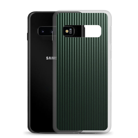 Striped Carbon Fiber Dark Green Samsung Clear Thin Case CREATIVETECH