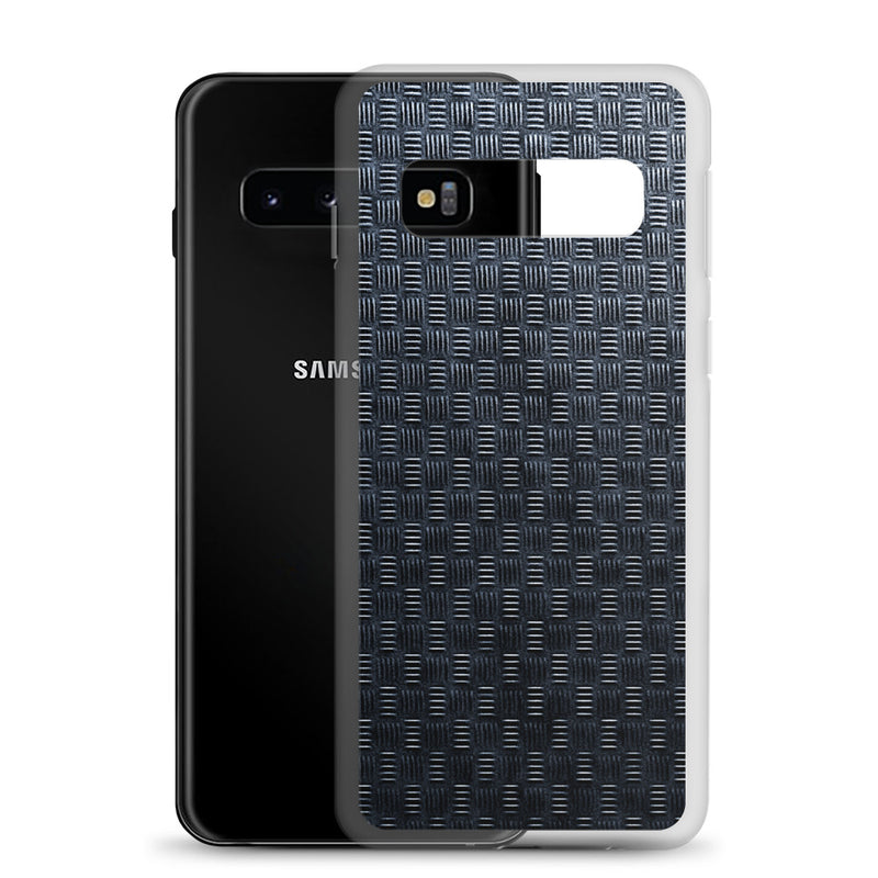 Load image into Gallery viewer, Dark Grey Subway Grid Metal Samsung Clear Thin Case CREATIVETECH
