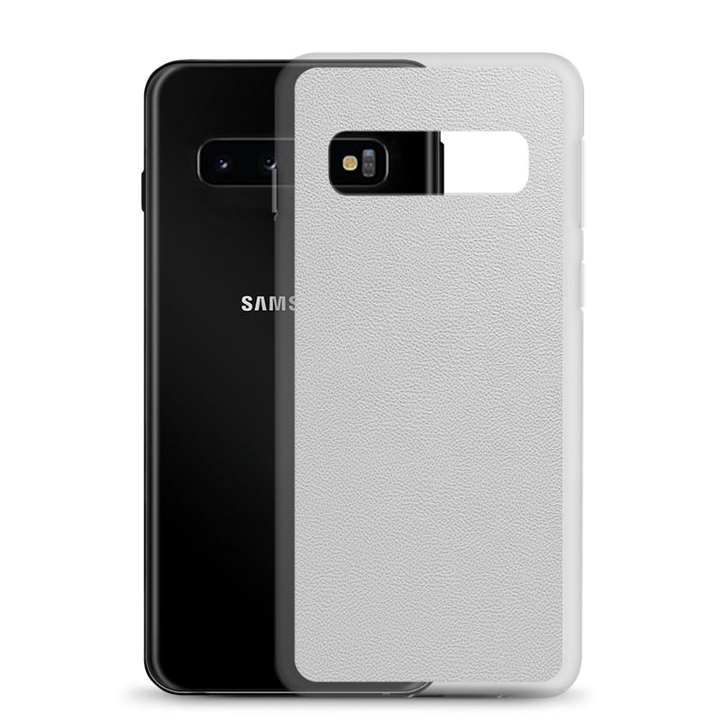 Load image into Gallery viewer, White Leather Samsung Clear Thin Case CREATIVETECH