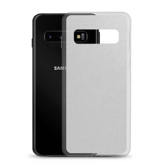 White Leather Samsung Clear Thin Case CREATIVETECH