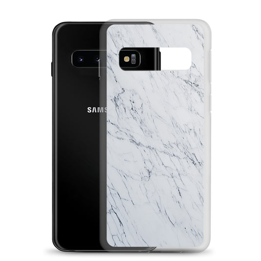 White Marble Stone Samsung Clear Thin Case CREATIVETECH