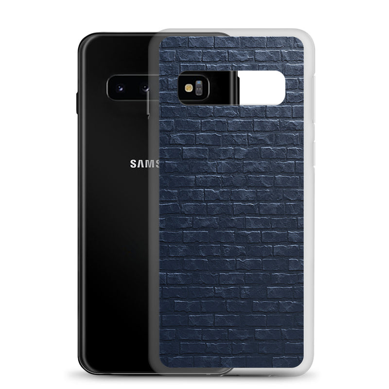 Load image into Gallery viewer, Dark Grey Brick Stone Samsung Clear Thin Case CREATIVETECH
