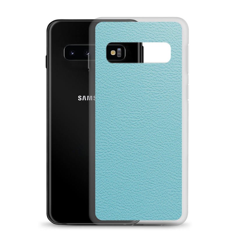 Load image into Gallery viewer, Mint Green Leather Samsung Clear Thin Case CREATIVETECH