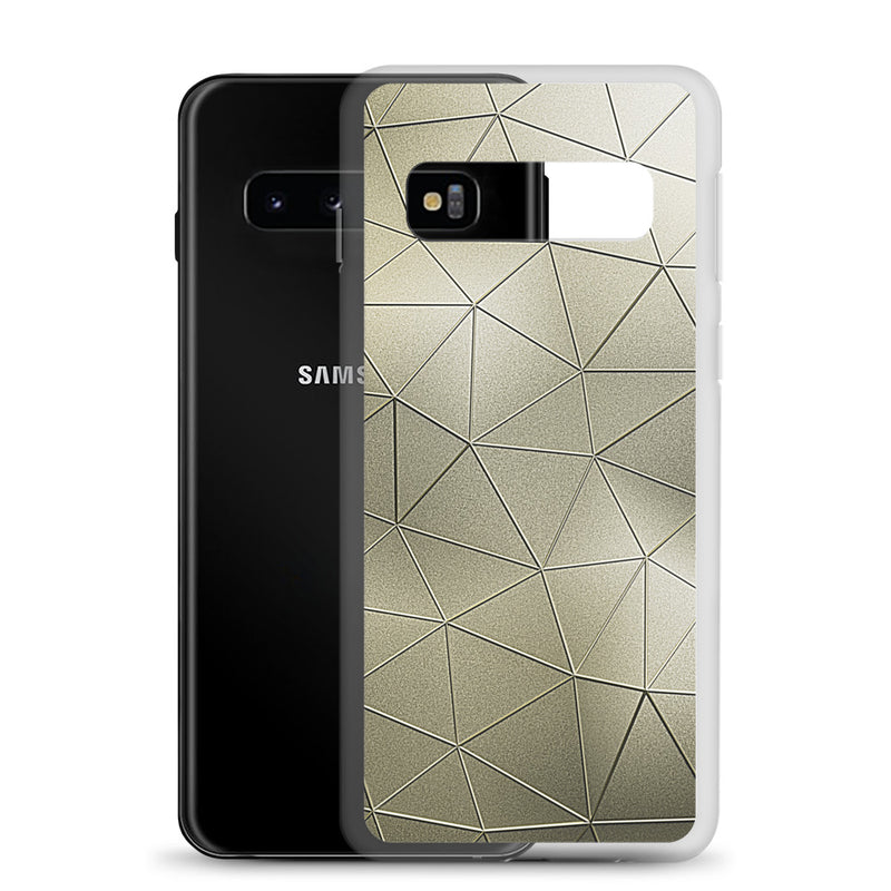 Load image into Gallery viewer, Golden Polygon Metal Samsung Clear Thin Case CREATIVETECH