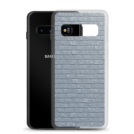 White Grey Brick Stone Samsung Clear Thin Case CREATIVETECH