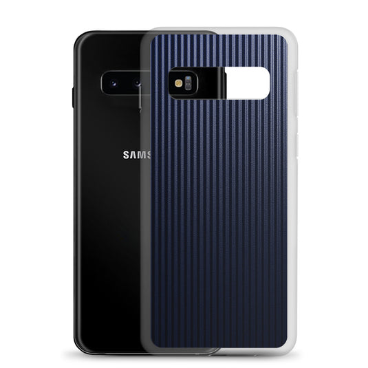 Dark Blue Carbon Fiber Striped Samsung Clear Thin Case CREATIVETECH