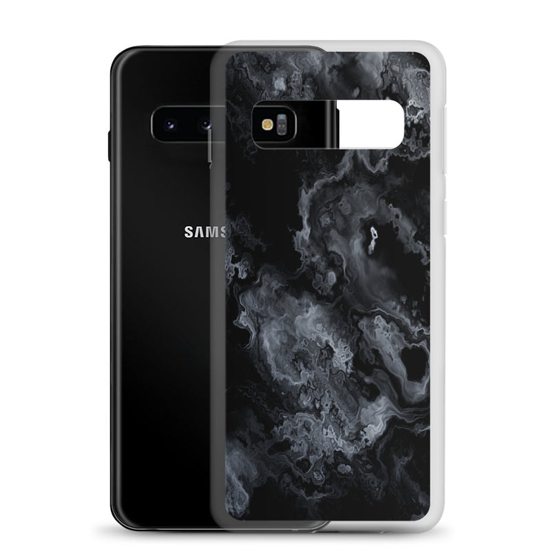 Load image into Gallery viewer, Black Marble Stone Samsung Clear Thin Case CREATIVETECH
