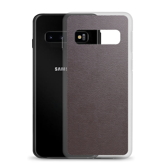 Dark Brown Leather Samsung Clear Thin Case CREATIVETECH