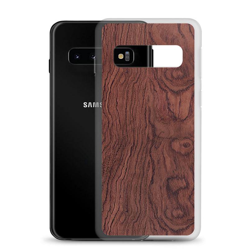 Load image into Gallery viewer, Red Brown Bubinga Wood Samsung Clear Thin Case CREATIVETECH
