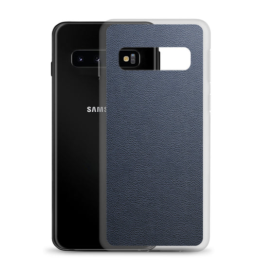 Dark Blue Leather Samsung Clear Thin Case CREATIVETECH