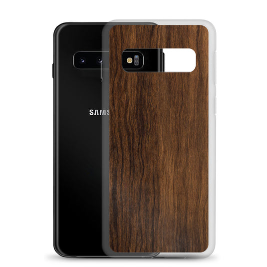 Dark Brown Wood Samsung Clear Thin Case CREATIVETECH