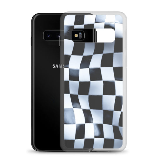 Chess Mat Black White Curved Samsung Clear Thin Case CREATIVETECH