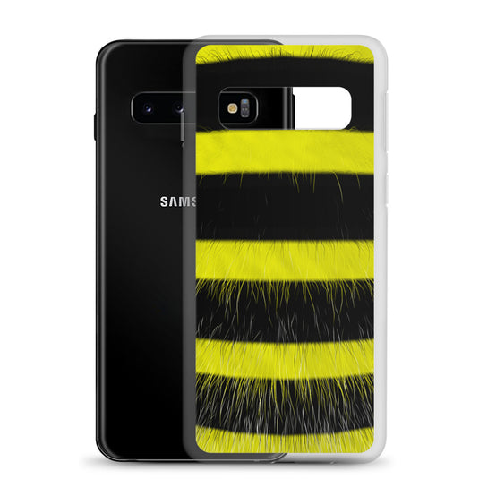 Fluffy Bee Black Yellow Samsung Clear Thin Case CREATIVETECH