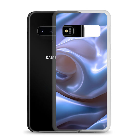 Blue Satin Pearl Cloth Samsung Clear Thin Case CREATIVETECH